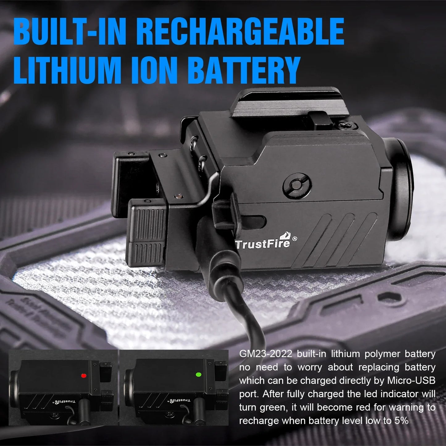 TrustFire GM23 Tactical LED Flashlight 800 Lumen Light