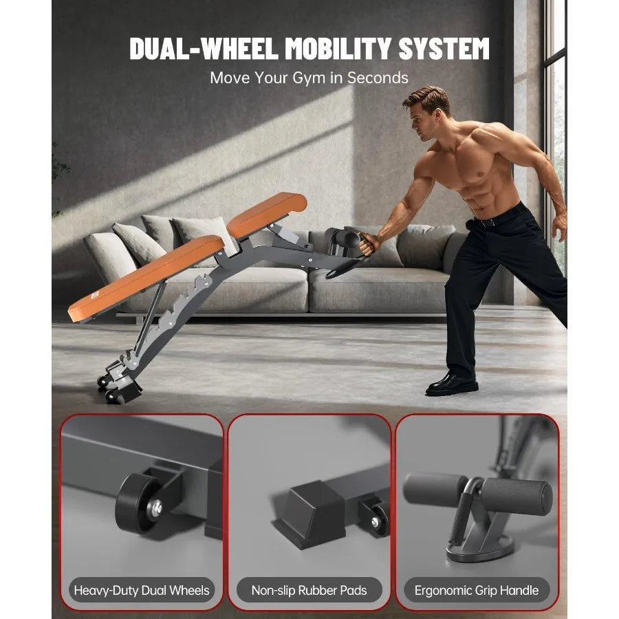 Adjustable Weight Bench for Home Gym Heavy Duty 880/1500 LBS