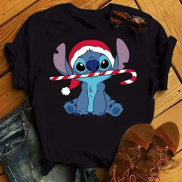 Disney Stitch Short Sleeve Cotton Unisex Parent Child T Shirt
