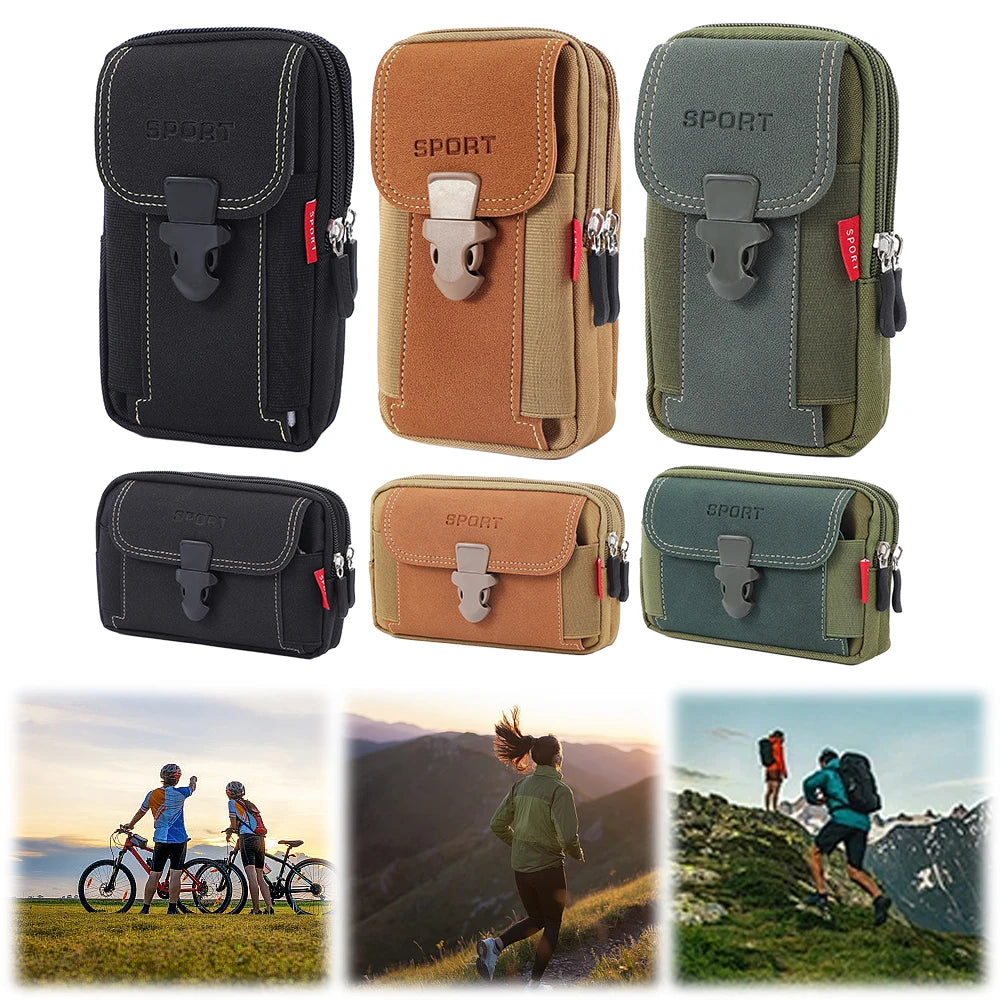 3Pcs Mobile Phone Belt Bags With Waist Pouch For Hiking