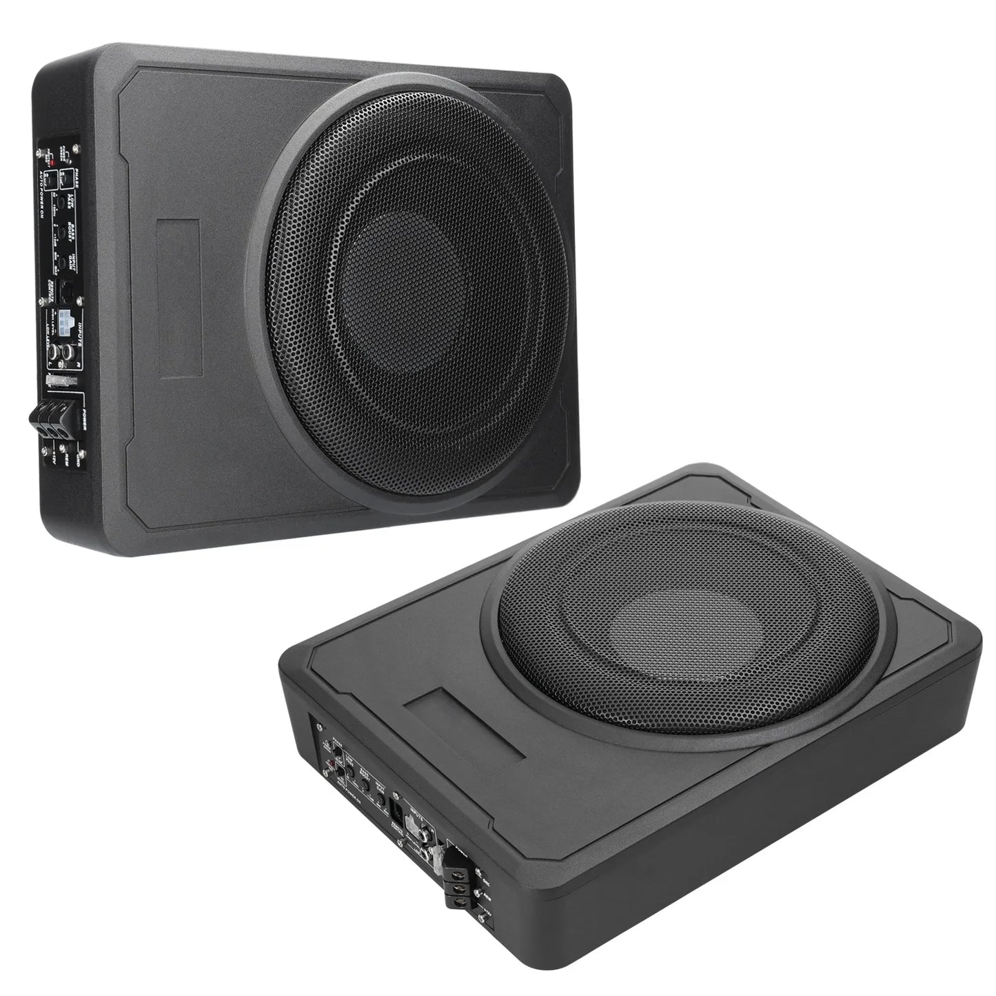 Qiilu 800W Underseat Amplified Car Subwoofer Bass Box