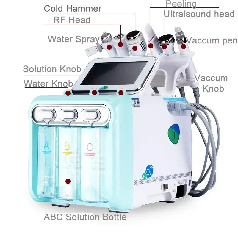 7 In 1 H2O2 Water Oxygen Jet Peel Hydrofacial Machine