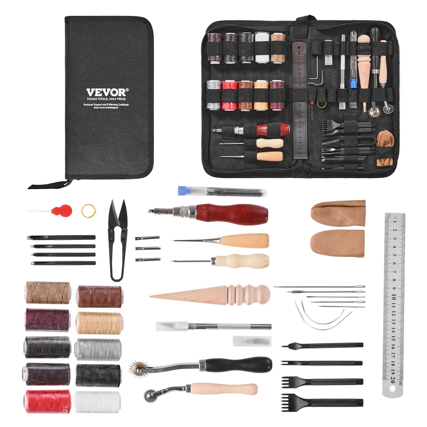 SucceBuy Leather Working Tools Kit Punching Stamping