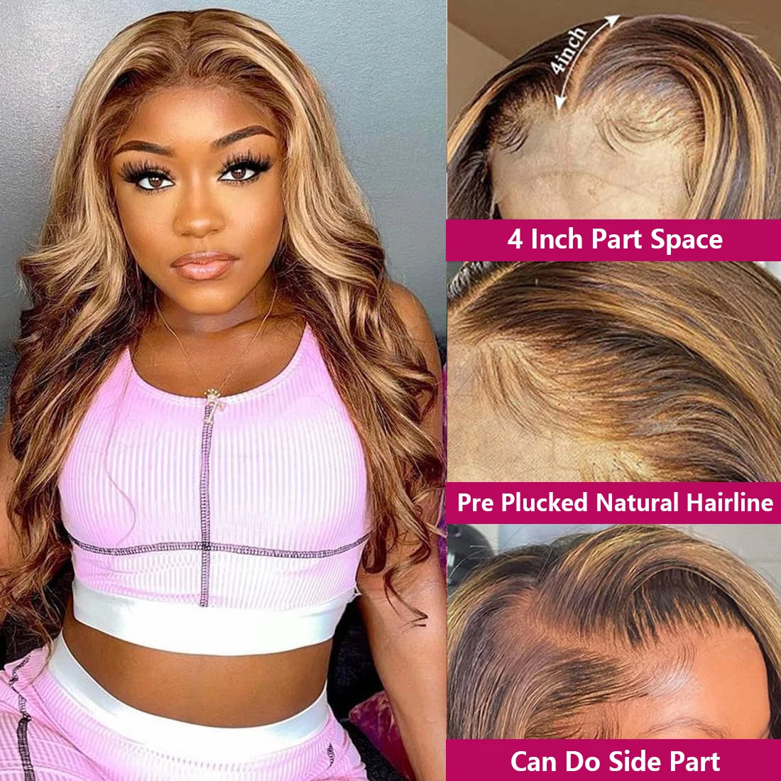 Hairvev Lace Front Wig Human Hair Body Wave For Women