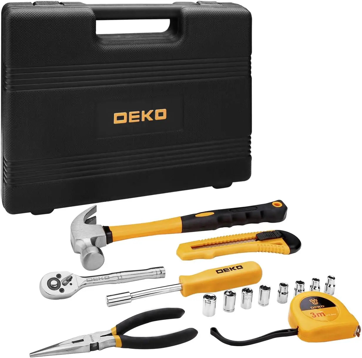 DEKODIY 65 Piece Tool Set General Household Hand Tool Kit