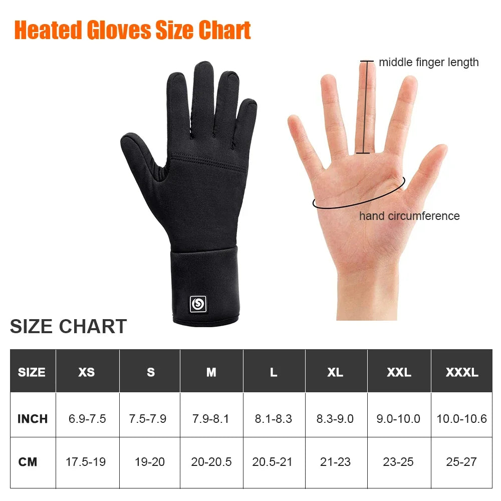 Snow Deercn Winter Heated Goatskin Leather Gloves Waterproof