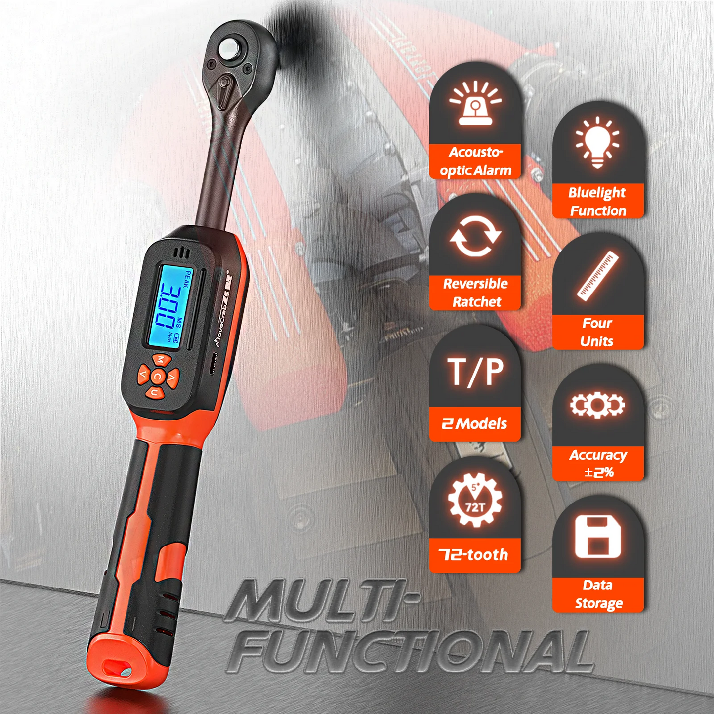 MoveCrab Digital Torque Wrench 1 To 340 Nm With LED Alerts