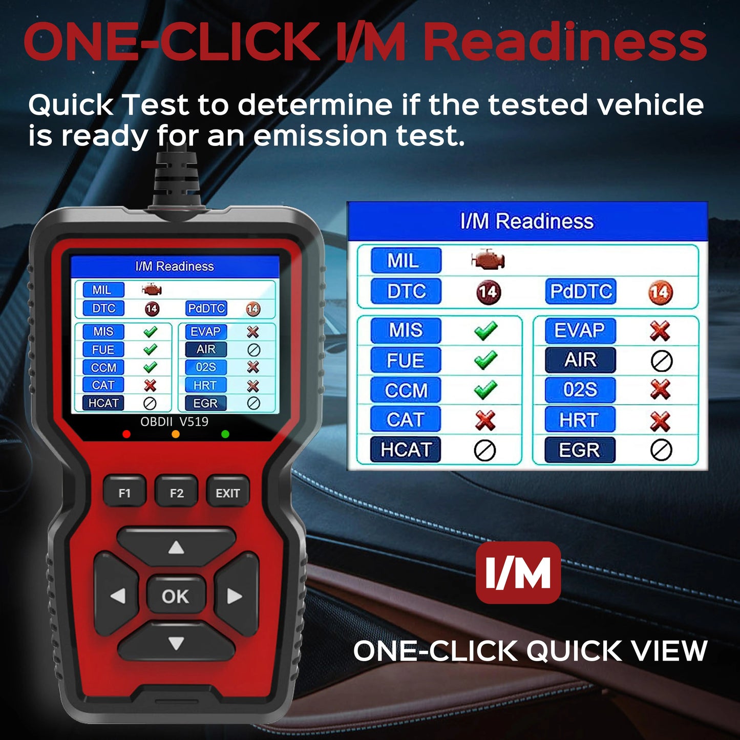 Hign-Concerned OBD2 Scanner Live Data OBDII Tool V519