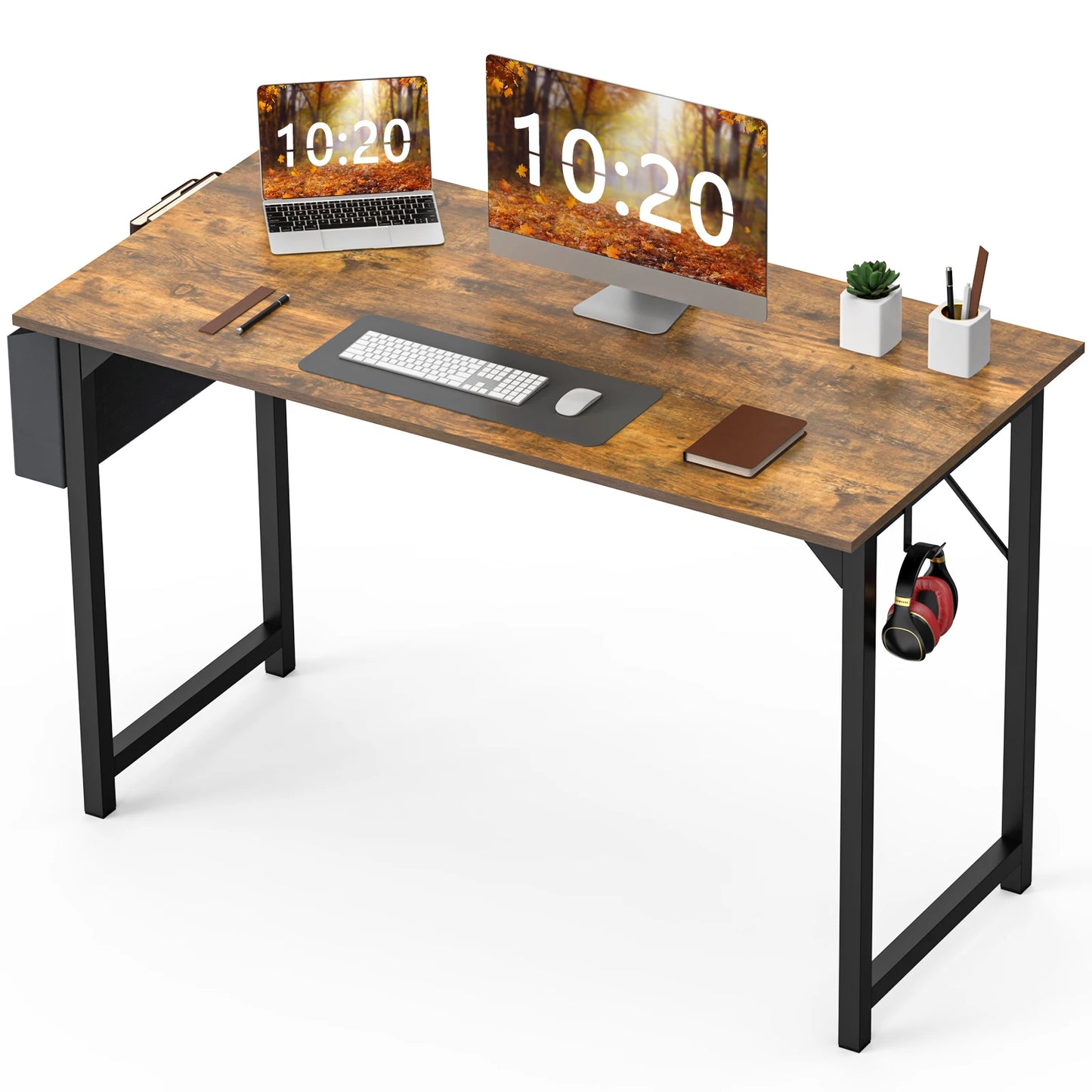 JHK Computer Desk With Side Storage And Headphone Hook