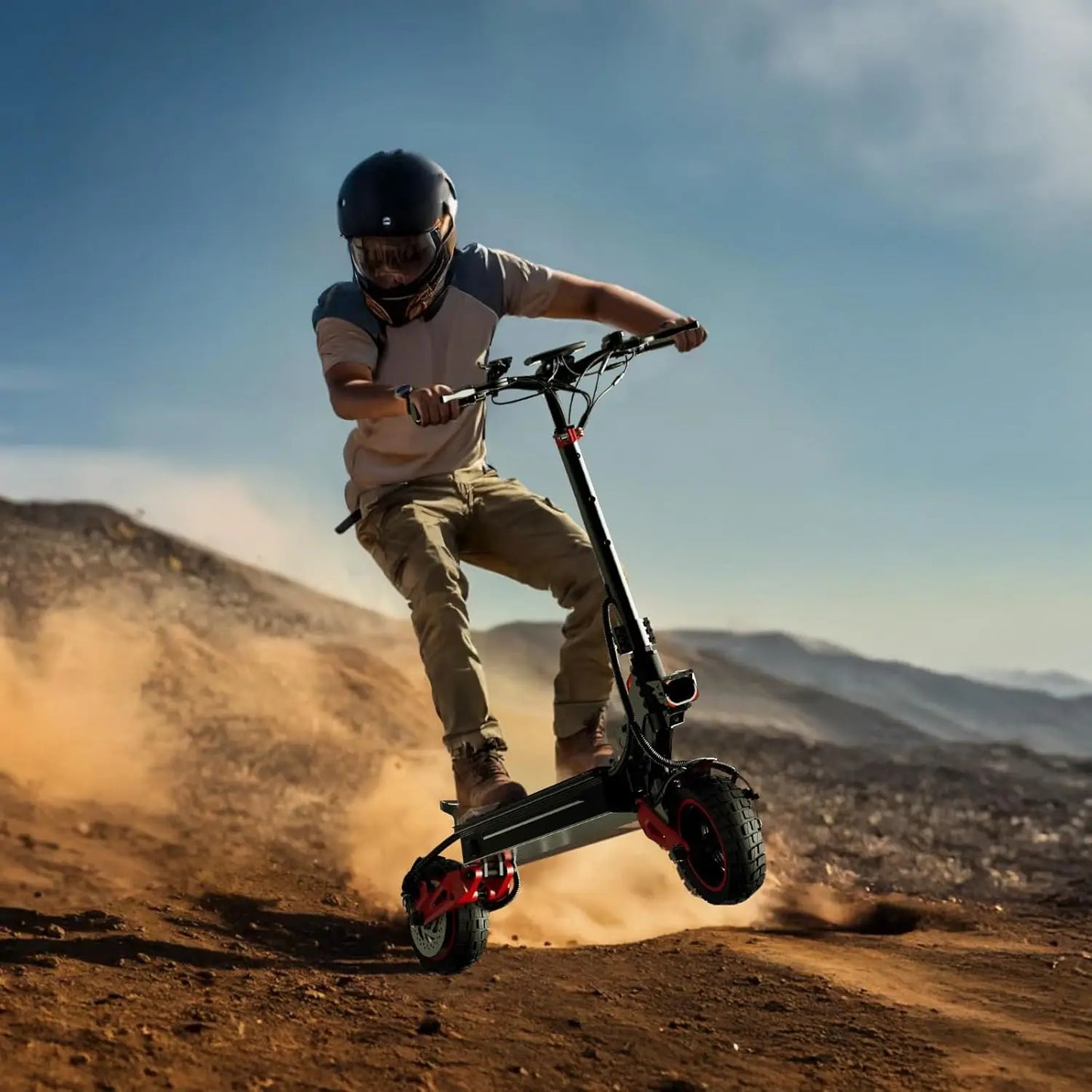 Off Road Electric Scooter Adults, 1600W Motor, 48V18AH Battery, 11" All-Terrain Tires, Heavy Duty E-Scooter with Dual Suspension