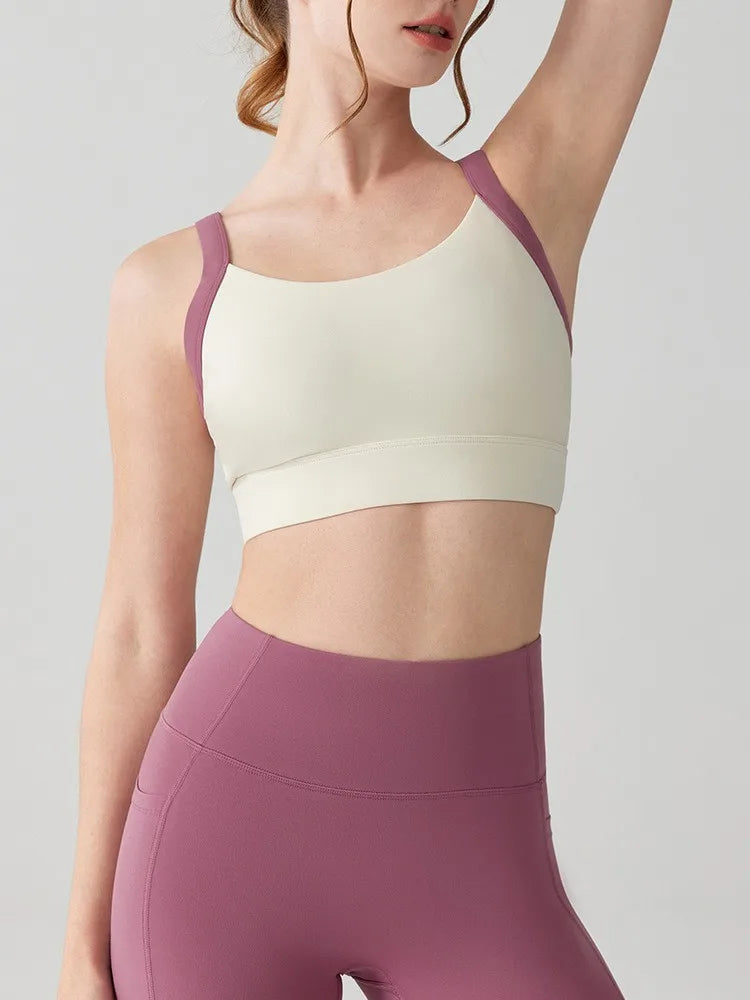 Women Open Back Sports Bra Yoga Fitness Top For Gym