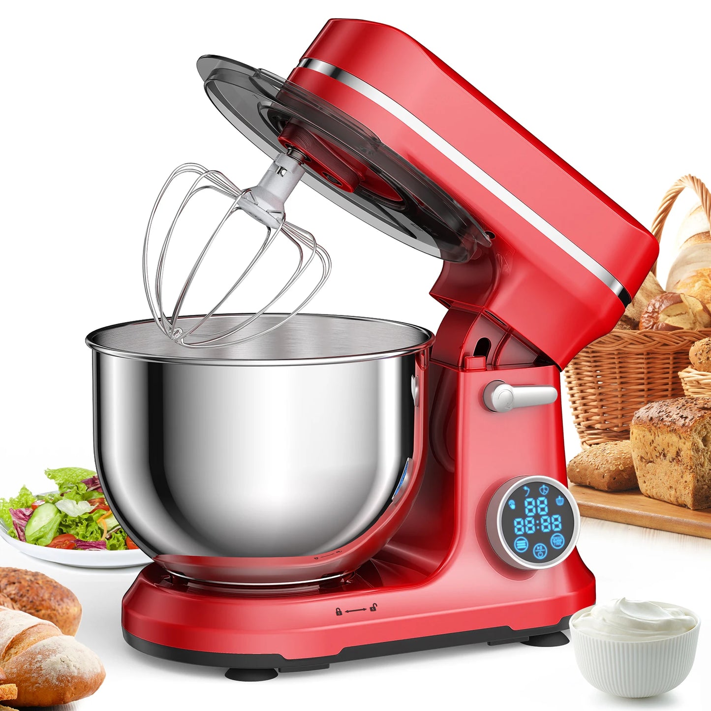 Biolomix 1200W 11 Speed Stand Mixer With OLED Display