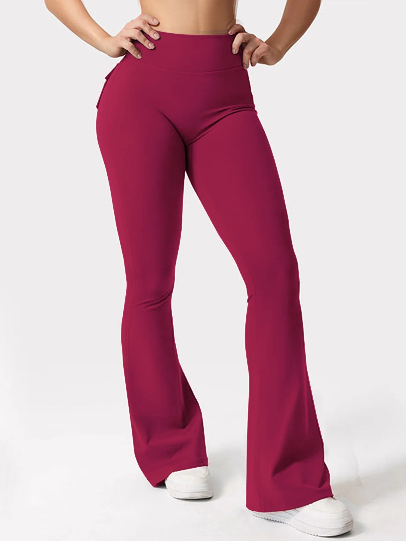 Yoga Flared Pants Womens High Waist Hip Lifting Wide Leg Pants Outdoor Leisure Tights Running Fitness Wear Gym Workout Leggings