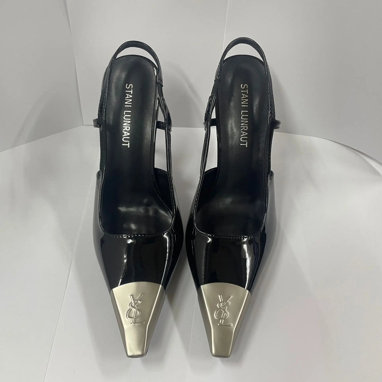Pointed Toe Stiletto Sandals With Single Strap Slingback Heels