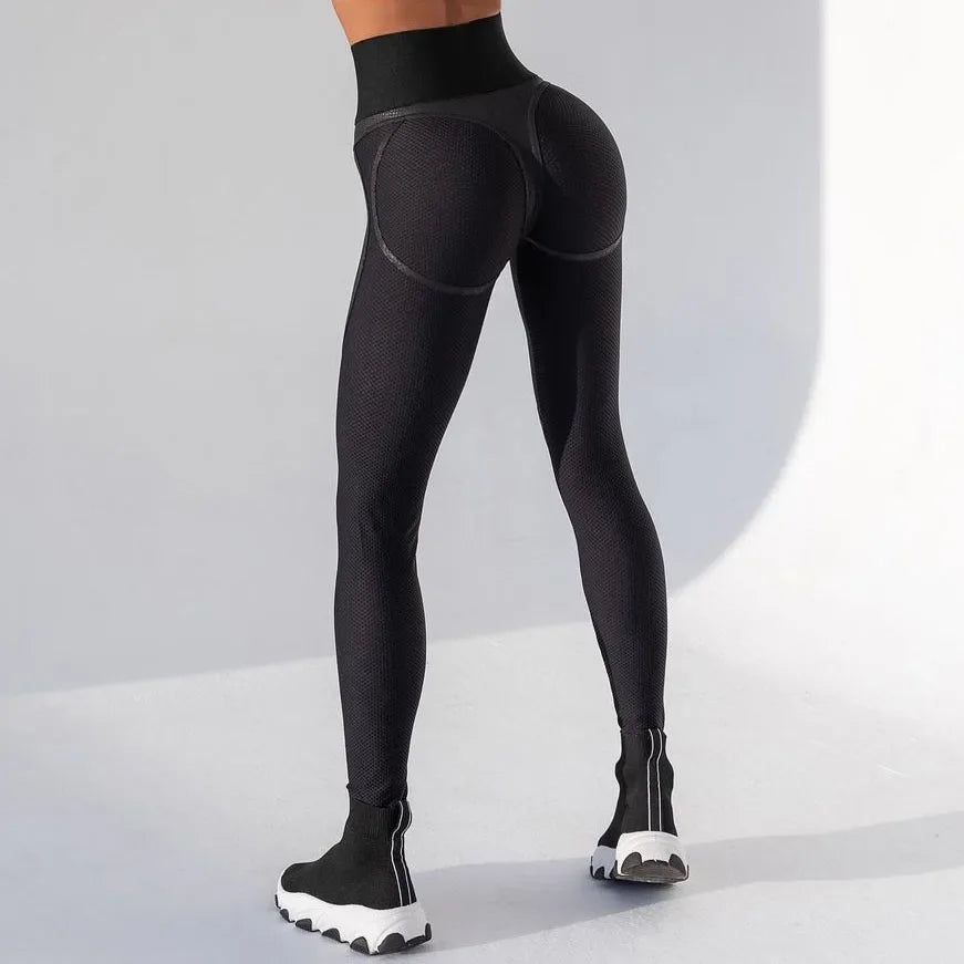 Women Ultra Thin Mesh Yoga Leggings High Waist For Fitness