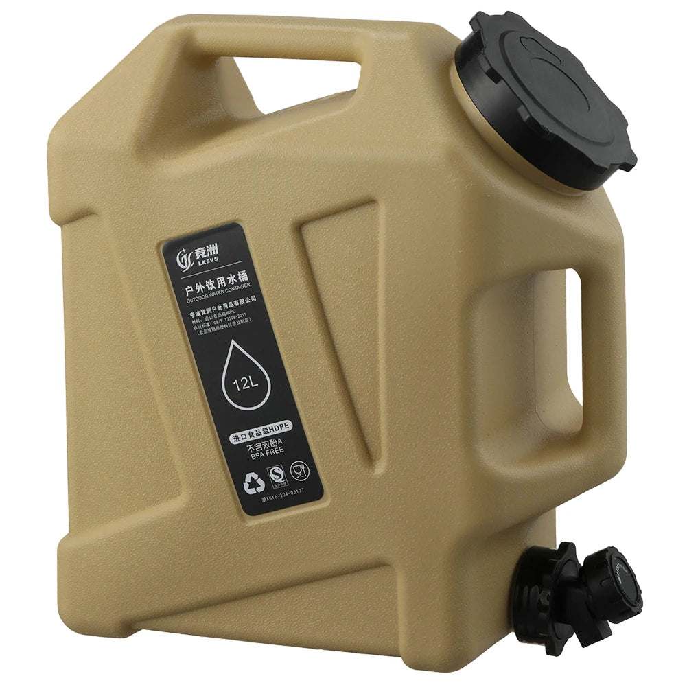 12L Camping Water Container No Leakage BPA Free Outdoor Use
