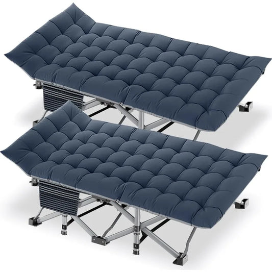 DoCred Folding Camping Cot With Mattress 2 Pack For Adults