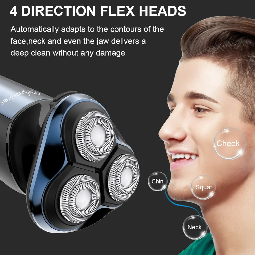 Hatteker 3-In-1 Smart Shaver For Men Digital Display Beard Trimmer