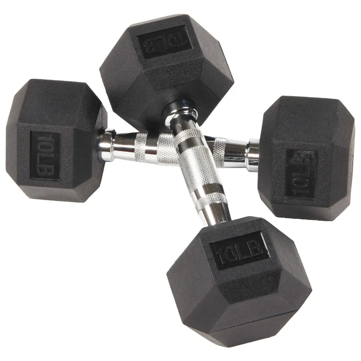 Hex Rubber Encased Dumbbell Pair For Home Gym Training