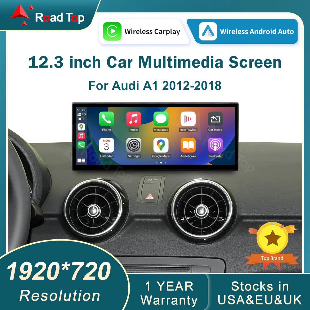 Road Top Wireless CarPlay for Audi A1 Android Auto Autolink