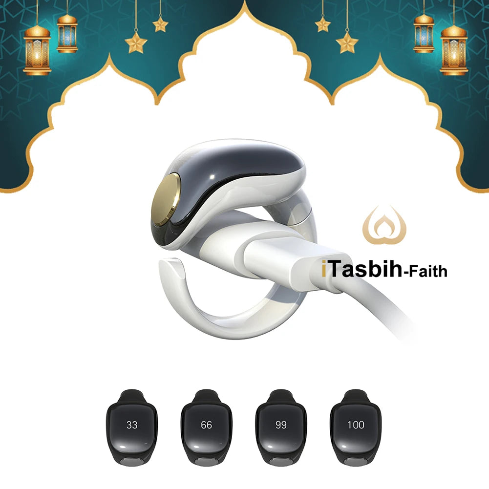 Muslim Gift Smart Tasbih Counter 4 Digit Waterproof Rings