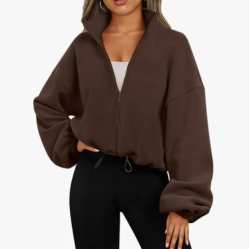 CN Hebei Fleece Lined Womens Sports Coat Sweatshirt