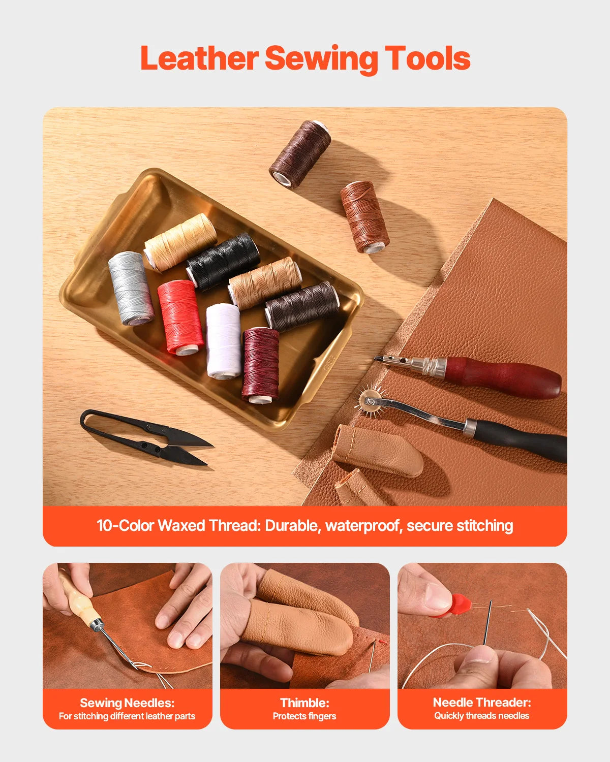 SucceBuy Leather Working Tools Kit Punching Stamping