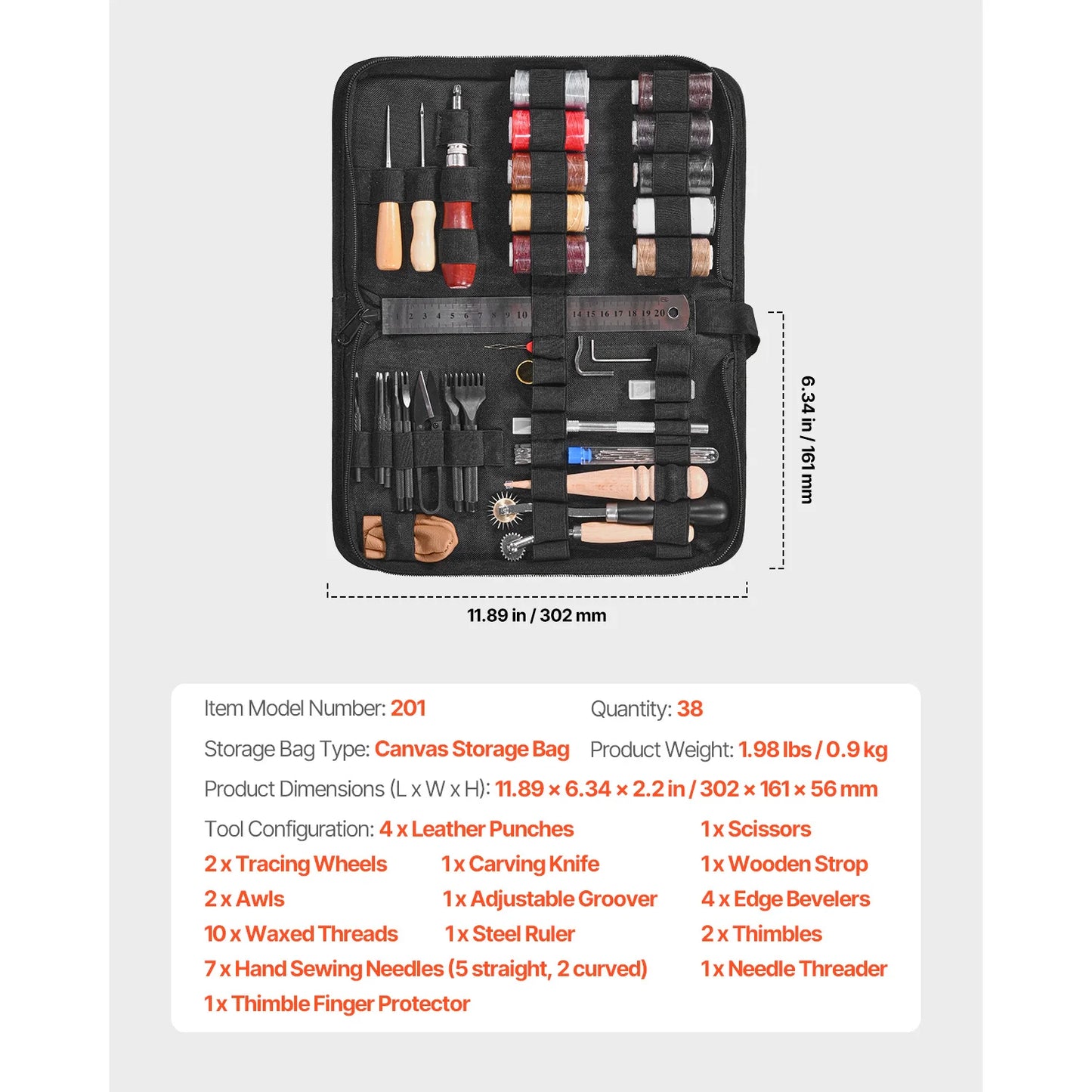 SucceBuy Leather Working Tools Kit Punching Stamping