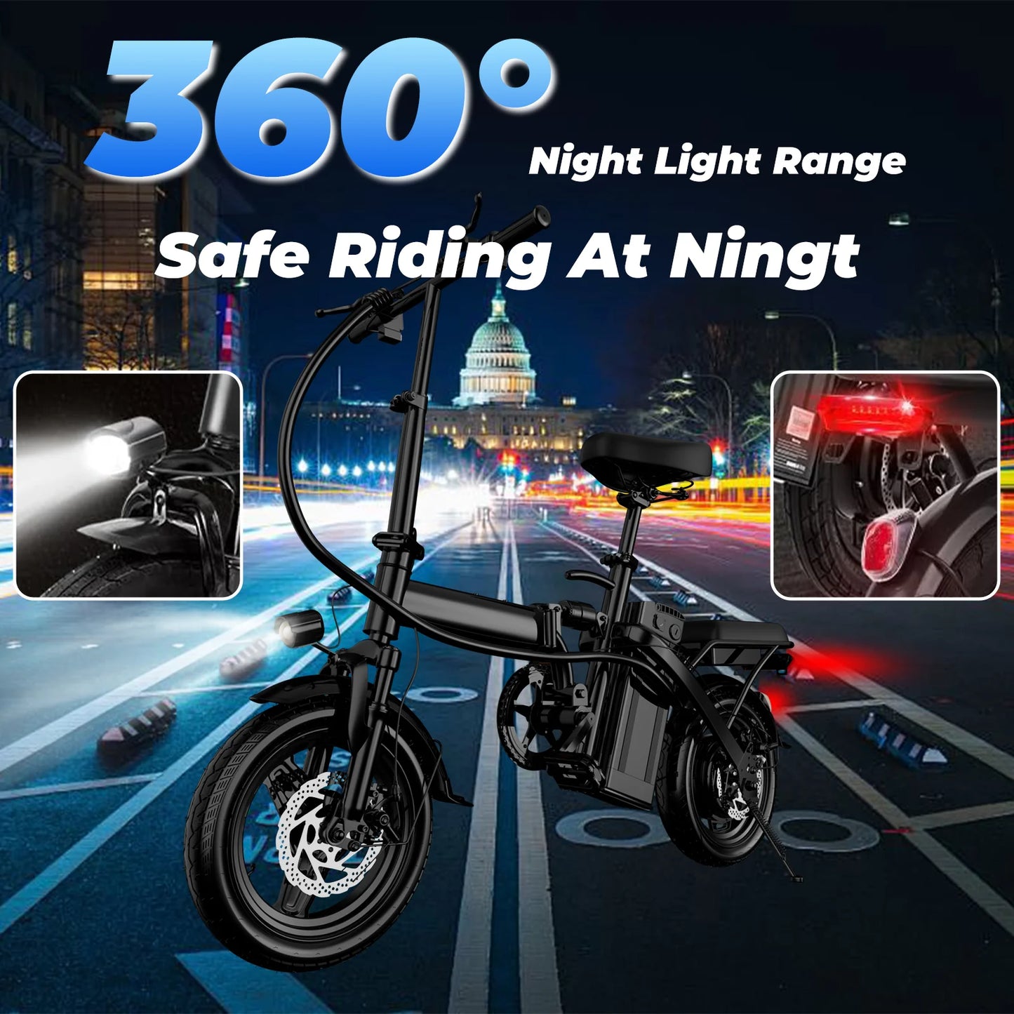 LELEKUAI 500W Folding Electric Bike T1-1 20 MPH