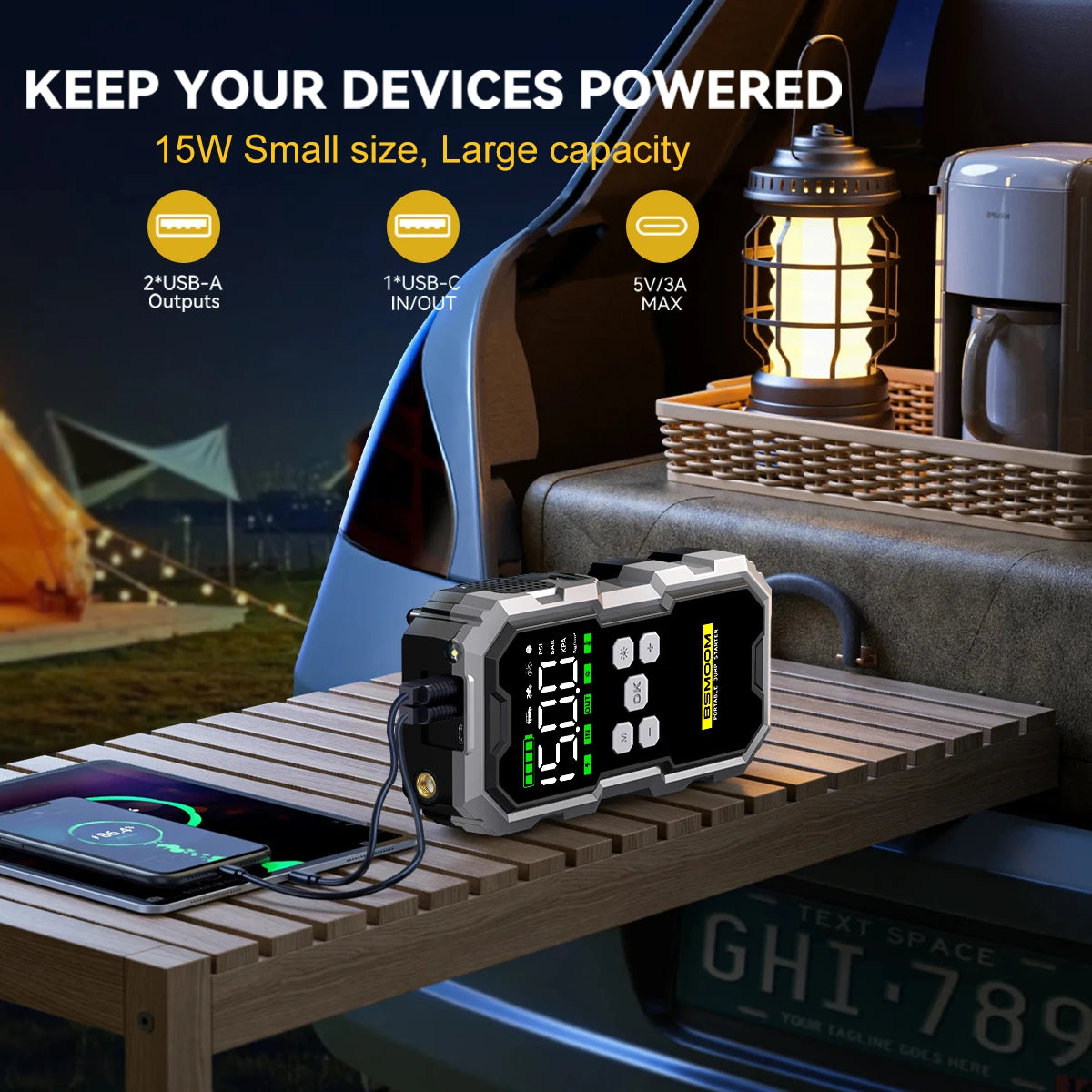 BIUBLE 7000A Car Jump Starter And Air Compressor Power Bank