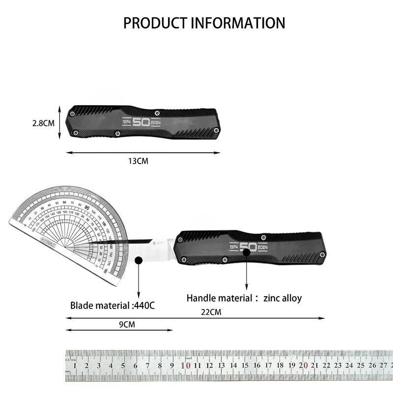 K9000 Diskin Livewire Folding Knife D2 Blade EDC Zinc