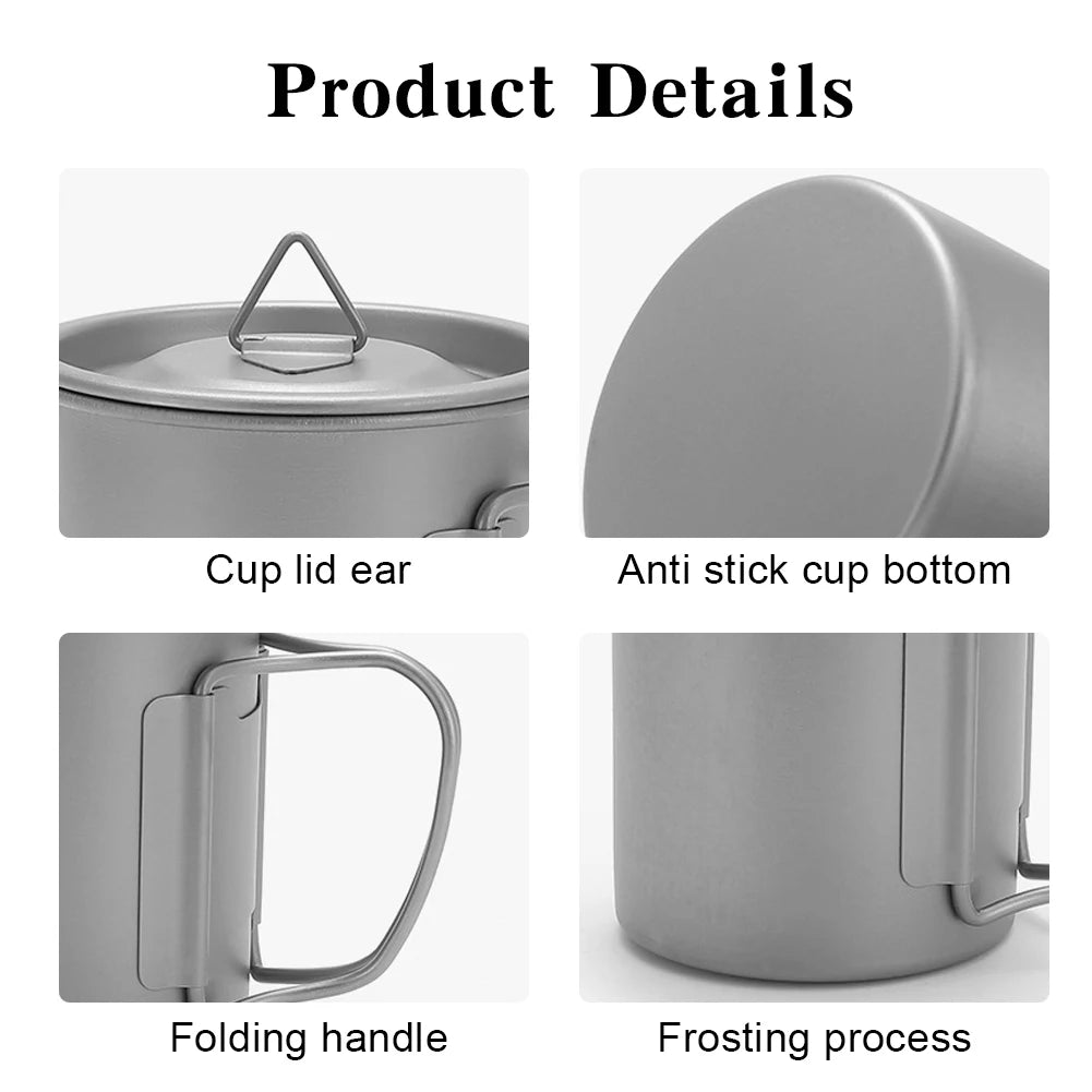 Titanium Insulated Mug Portable Coffee Cup With Handle Lid