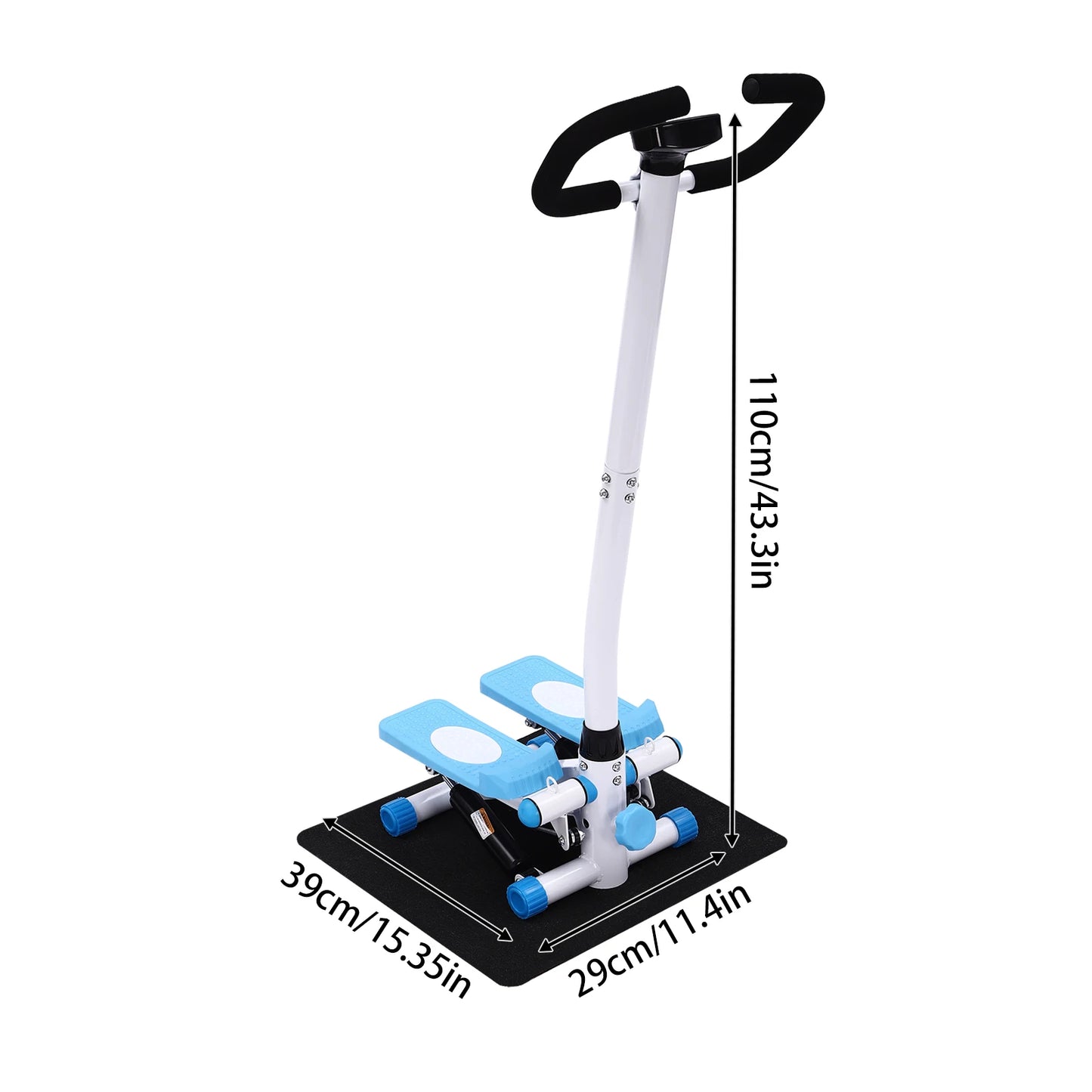 Fitness Stepper With Handlebars Adjustable Height Cardio