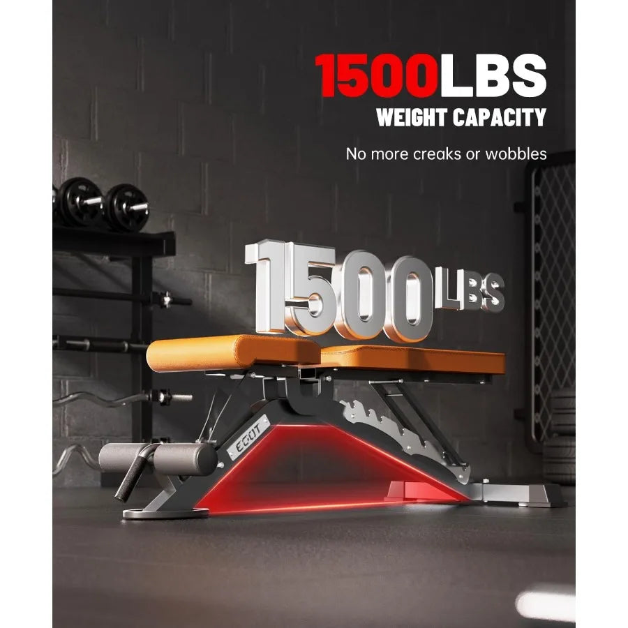 Adjustable Weight Bench for Home Gym Heavy Duty 880/1500 LBS