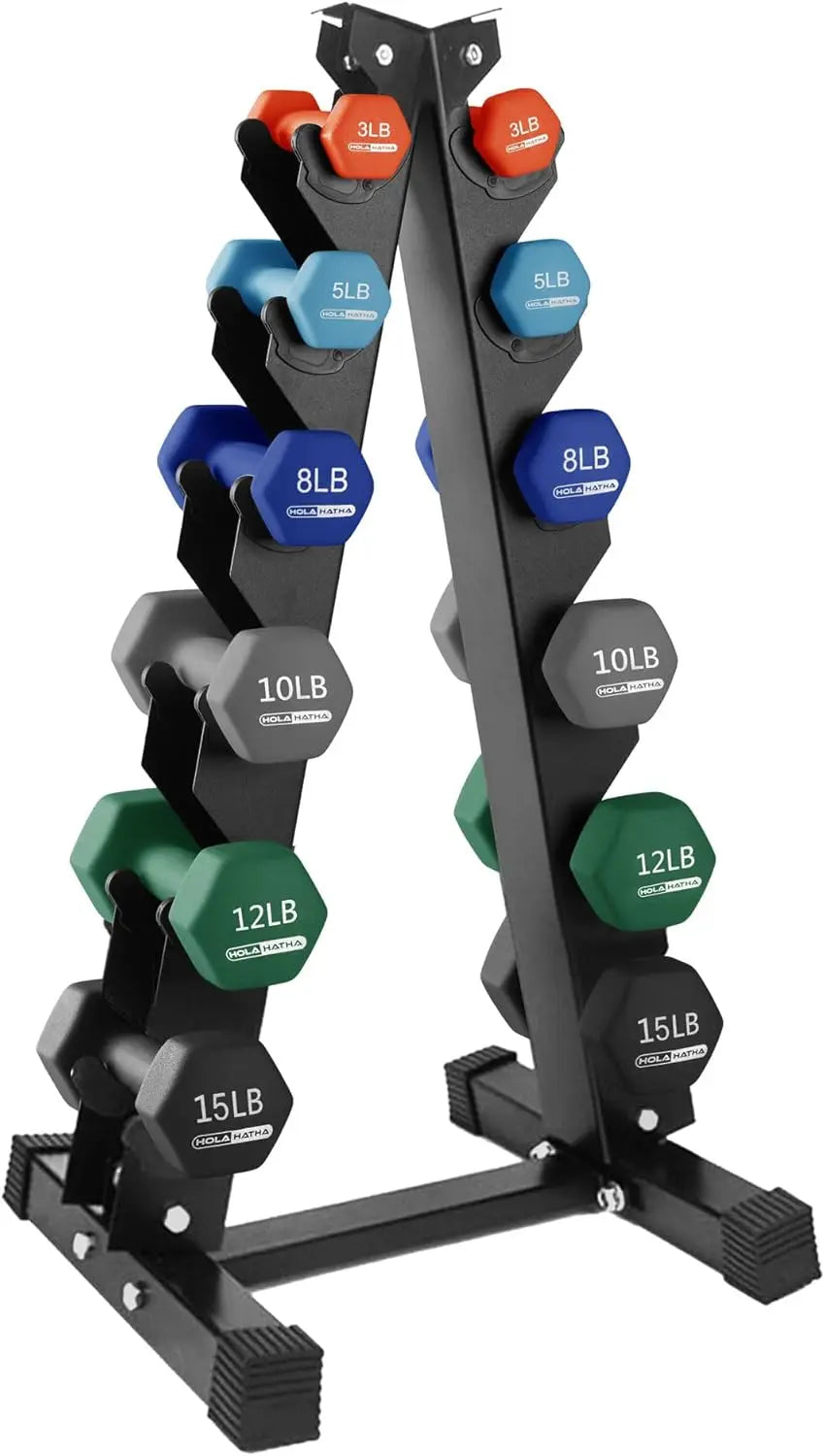 Neoprene Dumbbell Set With Rack For Home Workouts And Tone