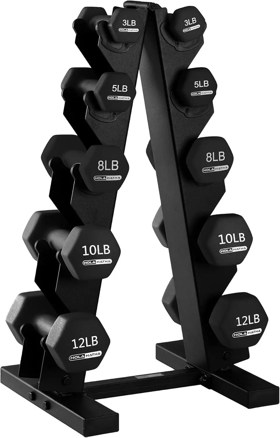 Neoprene Dumbbell Set With Rack For Home Workouts And Tone