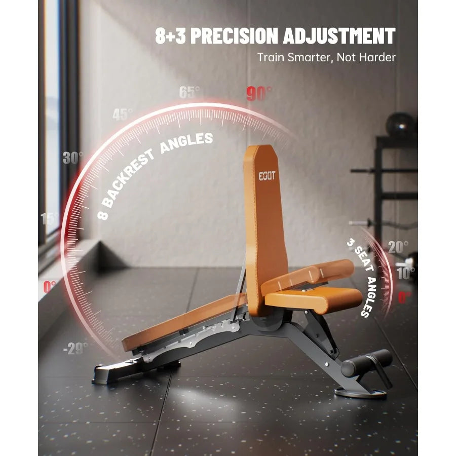 Adjustable Weight Bench for Home Gym Heavy Duty 880/1500 LBS