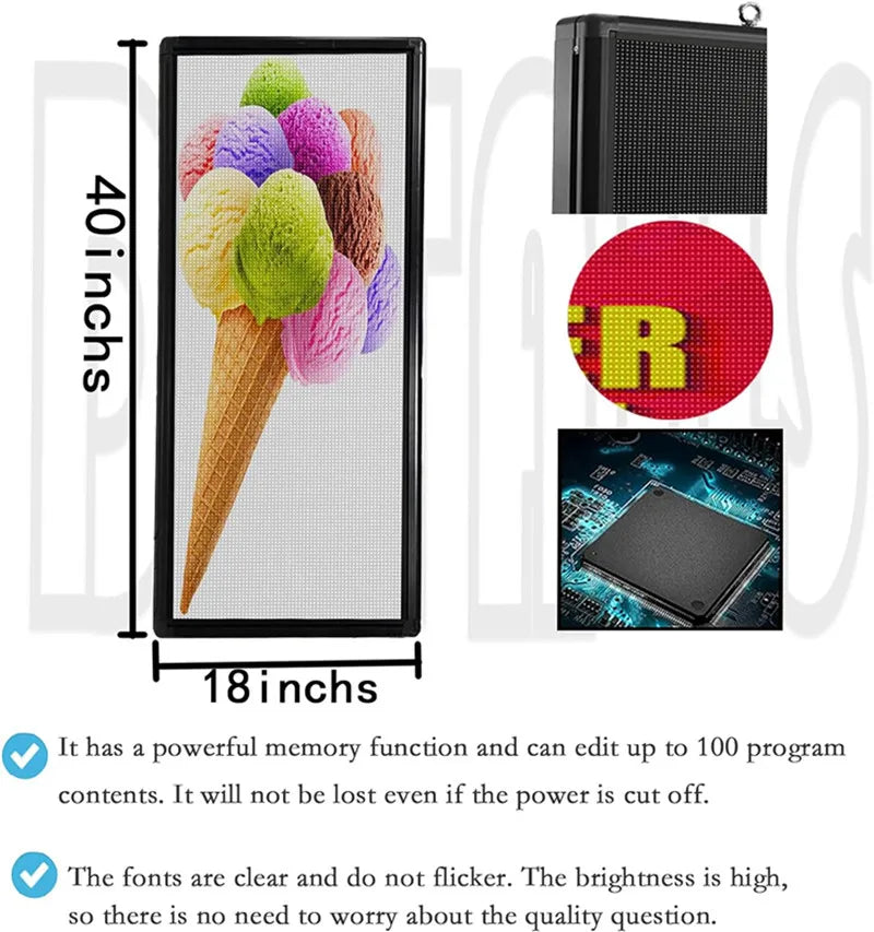 Ultra Bright Outdoor LED Display 5500 Nits 40x18 Inches P6
