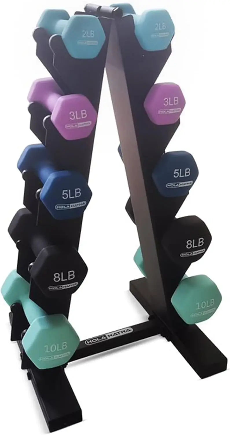Neoprene Dumbbell Set With Rack For Home Workouts And Tone