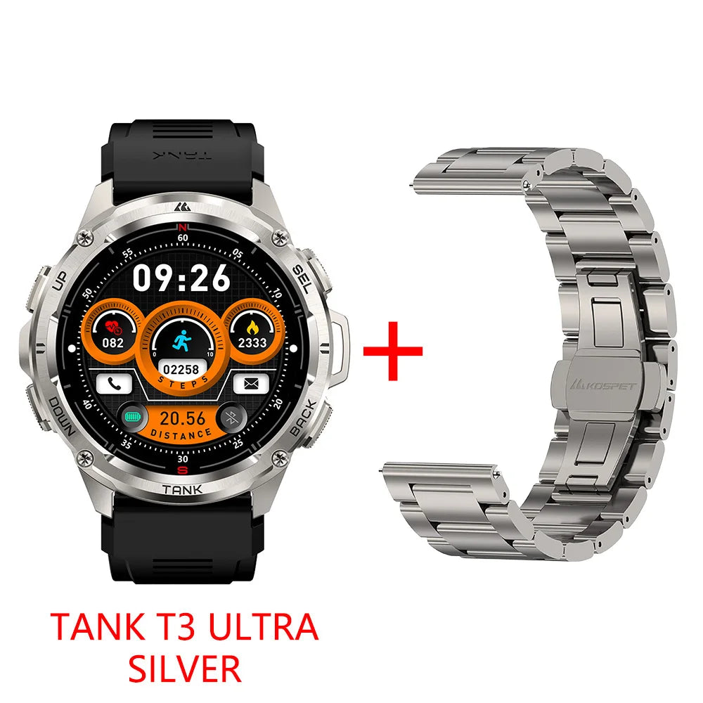 KOSPET Tank T3 Ultra GPS Smart Watch Men AMOLED AOD
