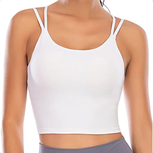 Womens Padded Sports Bra For Running Camisole Crop Top