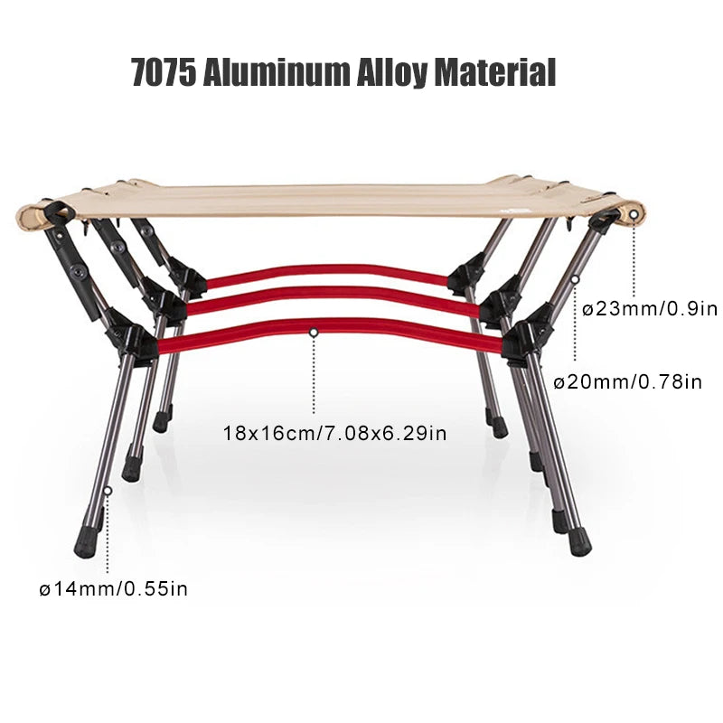 WESTTUNE Camping Cot With Leg Extenders Ultralight Alloy