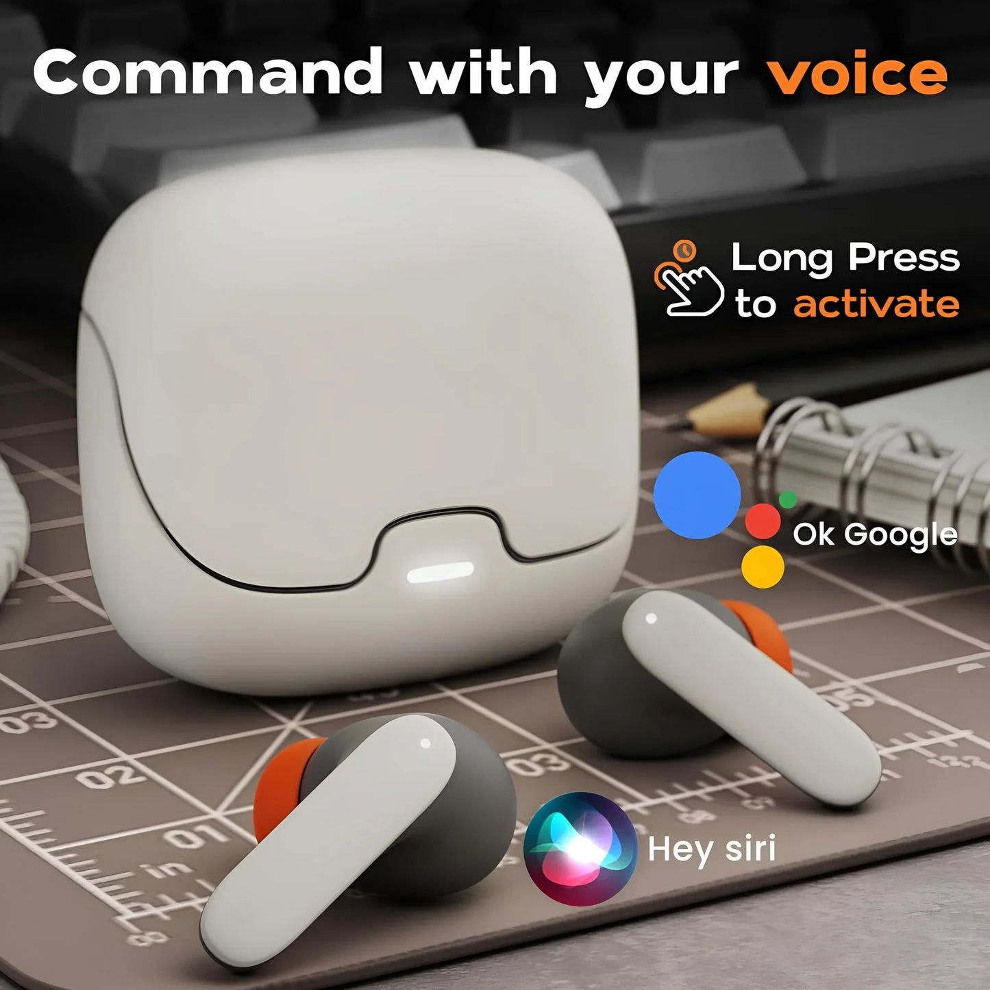 BT 5 4 TWS Wireless Earbuds Low Latency Microphone Mode