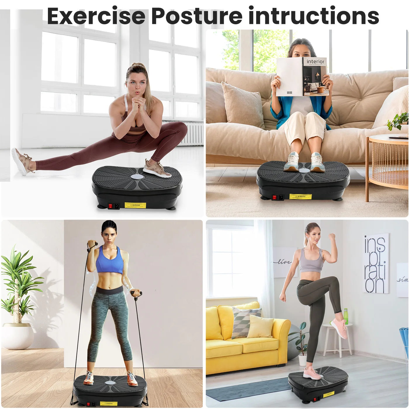 Vibration Plate Exercise Machine Full Body Workout Platform