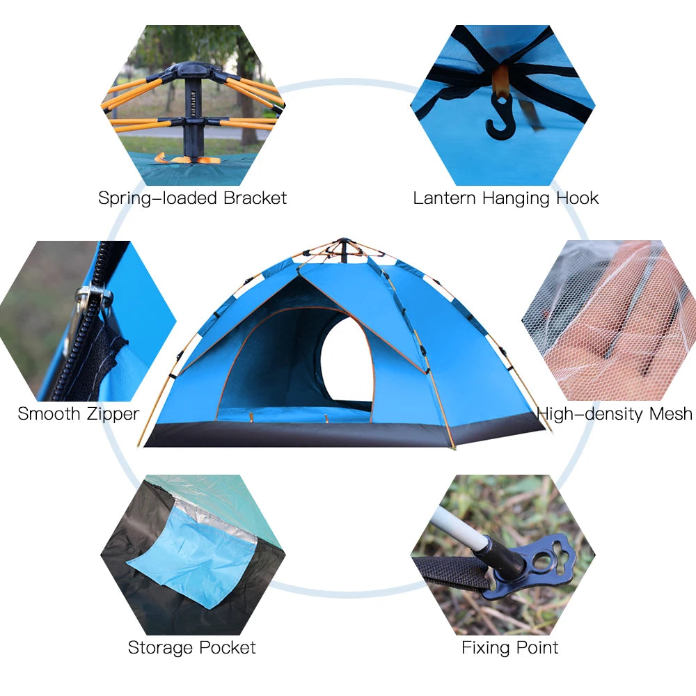 Instant Pop Up Tent 1 To 2 People Camping Water Resistant