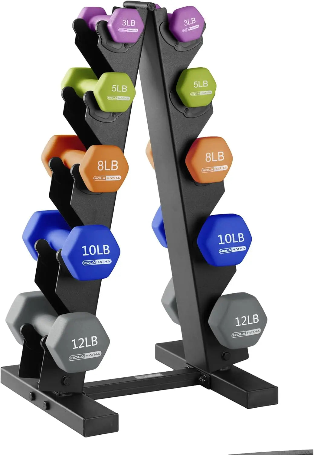 Neoprene Dumbbell Set With Rack For Home Workouts And Tone