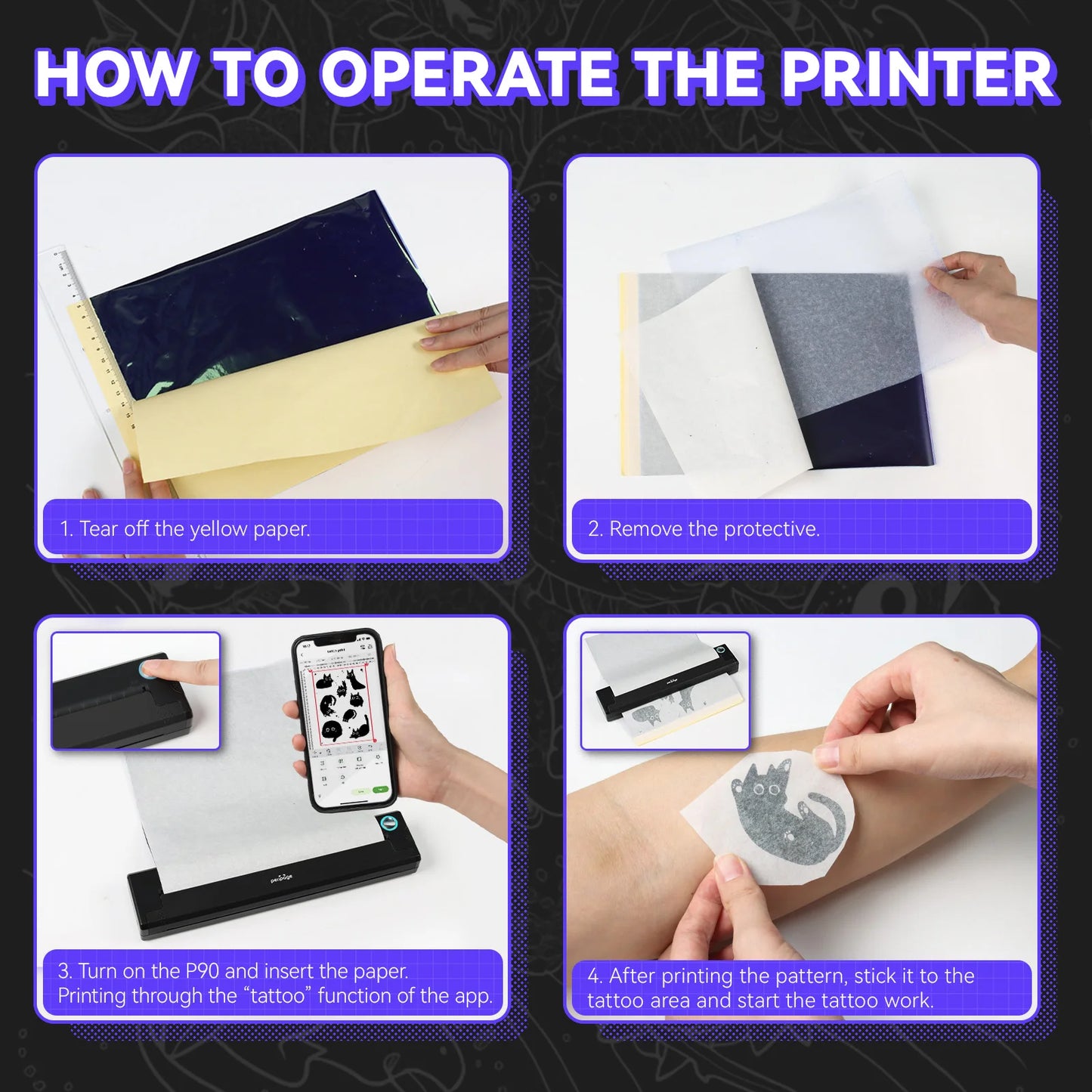 PeriPage P90 Wireless Tattoo Transfer Printer Free Paper