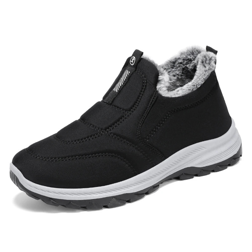 Warm Winter Walking Shoes Mens Thermal Ankle Boots Non Slip Slip On Sneakers