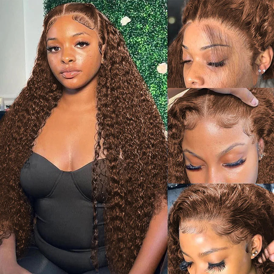Hairvev Deep Wave Frontal Wig Hd Lace Front Brazilian Hair