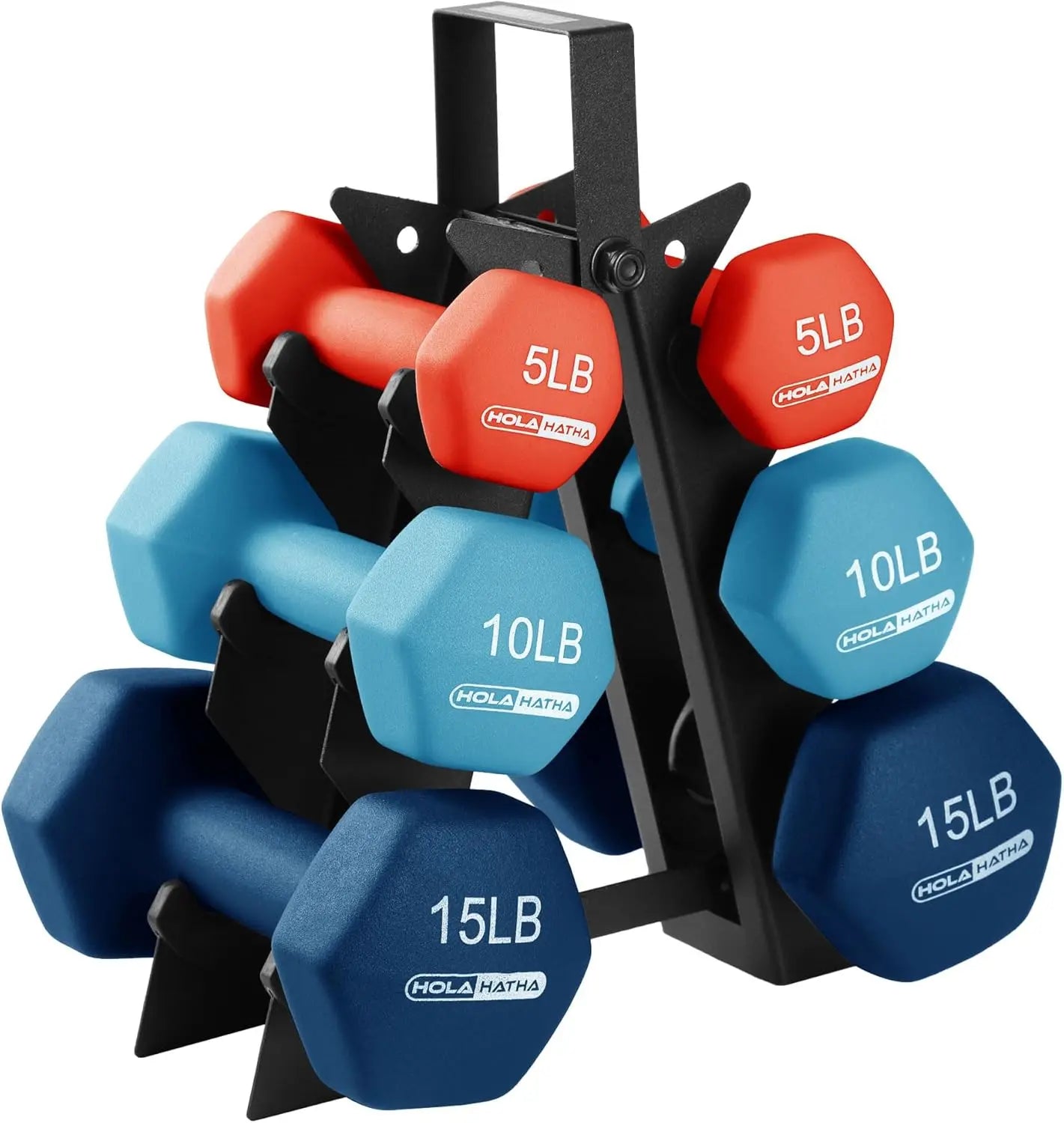Neoprene Dumbbell Set With Rack For Home Workouts And Tone